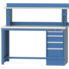 LISTA - 72 Wide x 30" Deep x 51-1/4" High, Plastic Laminate Workstation - Fixed Legs, Classic Blue - Eagle Tool & Supply