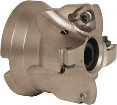 Seco - 4 Inserts, 1.34" Cutter Diam, 0.08" Max Depth of Cut, Indexable High-Feed Face Mill - 3/4" Arbor Hole Diam, 0.32" Keyway Width, 1.6" High, R220.21 Toolholder, 218.19-160.. Inserts, Series R220.21 - Eagle Tool & Supply