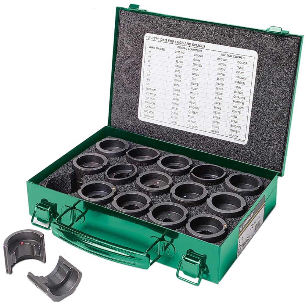 Greenlee - Crimper Dies; Tool Type: Crimping Die Kit ; Size: 6 AWG ; Color: Black ; For Use With: Greenlee #: EK1230L; EK1240L; HK1230; HK1240; RK1240; HKL1232; E12CCX ; Crimp Dimensions: 6 AWG - Exact Industrial Supply