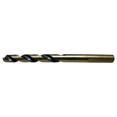 13/32 RHS / RHC HSS 135 Degree Split Point Heavy Duty Mechanics Length Drill - Black & Gold - Exact Industrial Supply