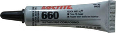 Loctite - 6 mL Tube, Silver, High Strength Paste Retaining Compound - Series 660, 24 hr Full Cure Time, Heat Removal - Eagle Tool & Supply