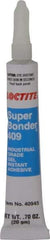 Loctite - 0.70 oz Tube Clear Instant Adhesive - Series 409, 75 sec Working Time, 24 hr Full Cure Time, Bonds to Metal, Plastic & Rubber - Eagle Tool & Supply