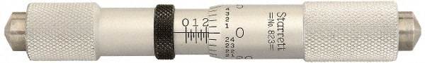 Starrett - 4 to 5 Inch Range, Mechanical Inside Caliper Micrometer - 0.001 Inch Graduation - Eagle Tool & Supply