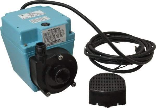 Little Giant Pumps - 670 GPH, 1/15 HP, 8.8 psi, Aluminum Miniature Submersible Pump - 3/4 Inch Inlet, 1/2 Inch MNPT Outlet, 10 Ft. Long Power Cord, 2.5 Amp - Eagle Tool & Supply