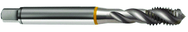 M10x1.5 6H 3-Flute Cobalt Yellow Ring Semi-Bottoming 40 degree Spiral Flute Tap-Bright - Eagle Tool & Supply