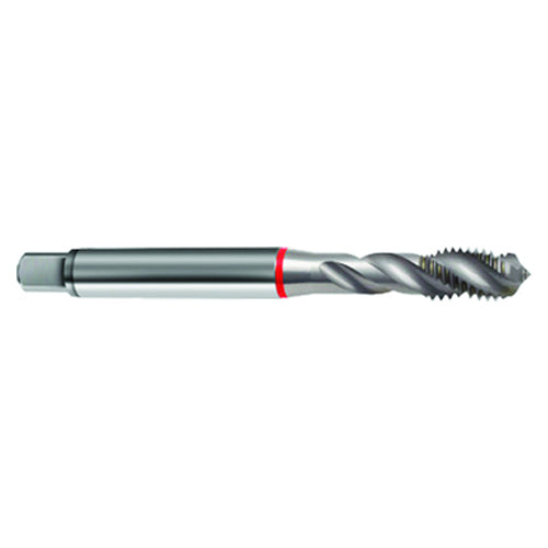‎M2.6 × 0.45 3FL 6H Cobalt Spiral Flute Semi-Bott Red Ring Tap-Bright-40 Degree Helix - Eagle Tool & Supply