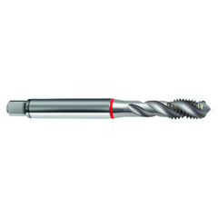 ‎M5 × 0.8 3FL 6H Cobalt Spiral Flute Semi-Bott Red Ring Tap-Bright-40 Degree Helix - Eagle Tool & Supply