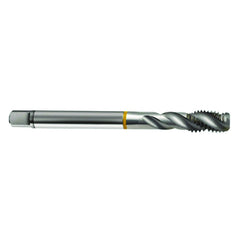 ‎M4 × 0.7 3FL 6H Cobalt Spiral Flute Semi-Bott Ylw Ring Tap-Bright-40 Degree Helix - Eagle Tool & Supply
