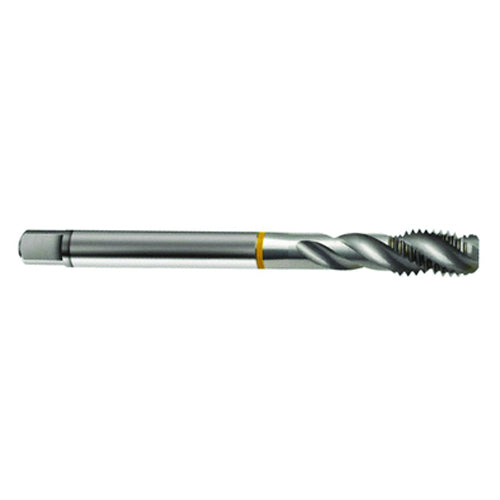 ‎M3 × 0.5 3FL 6H Cobalt Spiral Flute Semi-Bott Ylw Ring Tap-Bright-40 Degree Helix - Eagle Tool & Supply