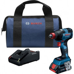 Bosch - 18 Volt, 1/4" Drive, 1,800 In/Lb Torque, Cordless Impact Driver - Pistol Grip Handle, 1100, 2300, 3400 RPM, 2 Lithium-Ion Batteries Included - Eagle Tool & Supply