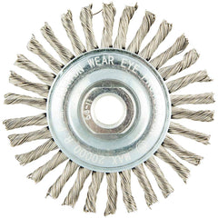 Norton - 4" OD, 5/8-11 Arbor Hole, Standard Twist Knot Stainless Steel Wheel Brush - Eagle Tool & Supply