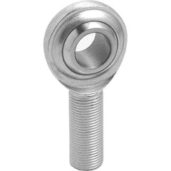 Tritan - 3/8" ID, 5,100 Lb Max Static Cap, Male Spherical Rod End - 3/8-24 RH, 1/2" Shank Diam, 1-1/4" Shank Length, Zinc Plated Carbon Steel with Low Carbon Steel Raceway - Eagle Tool & Supply