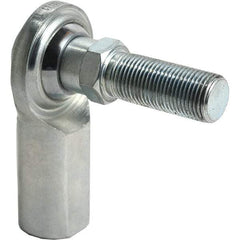 Tritan - 5/8" ID, 9,800 Lb Max Static Cap, Female Spherical Rod End - 5/8-18 UNF RH, 3/4" Shank Diam, 1-3/8" Shank Length, Zinc Plated Carbon Steel with PTFE Lined Chrome Steel Raceway - Eagle Tool & Supply