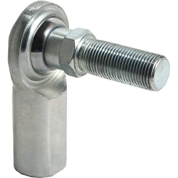 Tritan - 3/8" ID, 5,100 Lb Max Static Cap, Female Spherical Rod End - 3/8-24 UNF RH, 1/2" Shank Diam, 13/16" Shank Length, Zinc Plated Carbon Steel with Low Carbon Steel Raceway - Eagle Tool & Supply