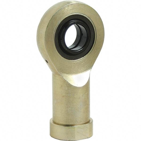 Tritan - 0.7874" ID, 3-1/14" Max OD, 13,489 Lb Max Static Cap, Female Spherical Rod End - M20x1.5 RH, 0.6299" Shank Diam, 1.5748" Shank Length, Zinc Plated Carbon Steel with 52100/MoS2 Coated Raceway - Eagle Tool & Supply