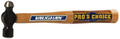 Vaughan Bushnell - 1/4 Lb Head Ball Pein Hammer - Hickory Handle, 10-1/4" OAL - Eagle Tool & Supply