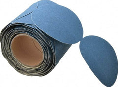 Norton - 5" Diam, 80 Grit Zirconia Alumina Adhesive PSA Disc - Coarse Grade, Blue, F Weighted Backing, Flexible - Eagle Tool & Supply