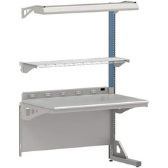 LISTA - 60 Wide x 30" Deep x 84" High, Plastic Laminate Workstation - Fixed Legs, Classic Blue - Eagle Tool & Supply