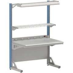 LISTA - 72 Wide x 30" Deep x 84" High, Plastic Laminate Workstation - Fixed Legs, Classic Blue - Eagle Tool & Supply
