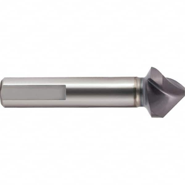 Guhring - 12.4mm Head Diam, 8mm Shank Diam, 3-Flute 90° Cobalt Countersink - Eagle Tool & Supply