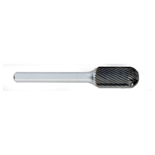 ‎SC-1 -6mm × 16mm LOC × 6mm Shank × 50mm OAL Cylindrical Ball Nose Carbide Medium Right Hand Spiral Burr - Eagle Tool & Supply