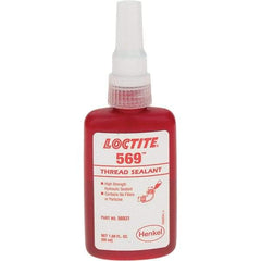 Loctite - 50 mL Bottle, Red Low Strength Threadlocker - Series 569 - Eagle Tool & Supply