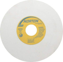 Norton - 7" Diam x 1-1/4" Hole x 1/4" Thick, L Hardness, 220 Grit Surface Grinding Wheel - Aluminum Oxide, Type 1, Very Fine Grade, 3,600 Max RPM, Vitrified Bond, No Recess - Eagle Tool & Supply