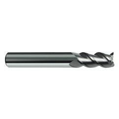 1/4" Dia. - 2-1/2" OAL - 45° Helix Bright Carbide End Mill - 3 FL - Eagle Tool & Supply