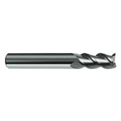 1/2" Dia. - 3" OAL - 45° Helix Bright Carbide End Mill - 3 FL - Eagle Tool & Supply