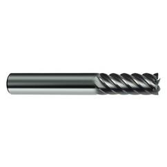 1/4" Dia. - 2-1/2" OAL - 45° Helix Bright Carbide End Mill - 6 FL - Eagle Tool & Supply