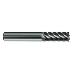 3/8" Dia. - 2-1/2" OAL - 45° Helix Bright Carbide End Mill - 6 FL - Eagle Tool & Supply