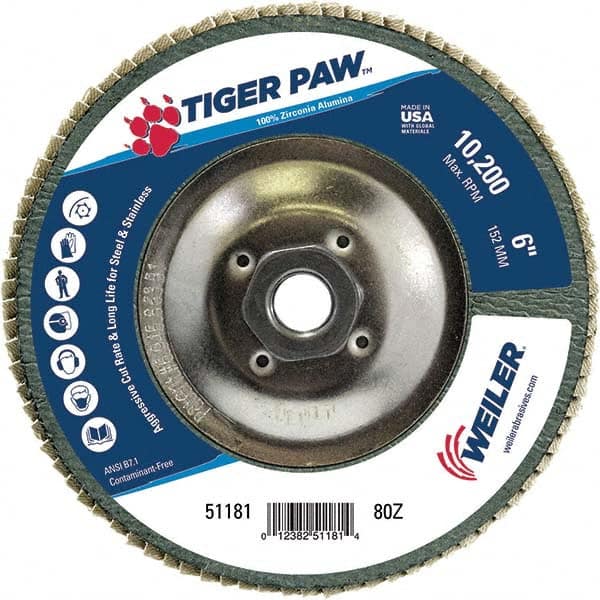 Weiler - Flap Discs Abrasive Type: Coated Flap Disc Type: Type 29 - Eagle Tool & Supply
