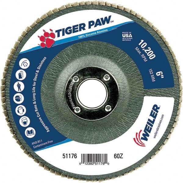 Weiler - Flap Discs Abrasive Type: Coated Flap Disc Type: Type 29 - Eagle Tool & Supply