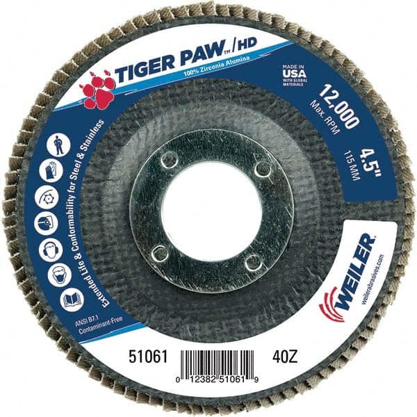 Weiler - Flap Discs Abrasive Type: Coated Flap Disc Type: Type 29 - Eagle Tool & Supply