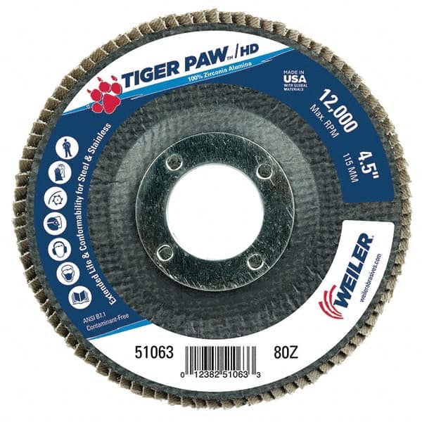 Weiler - Flap Discs Abrasive Type: Coated Flap Disc Type: Type 29 - Eagle Tool & Supply