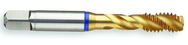 M2x0.40 6H 3-Flute PM Cobalt Blue Ring Semi-Bottoming 40 degree Spiral Flute Tap-TiN - Eagle Tool & Supply