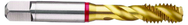 8-36 2B 3-Flute PM Cobalt Red Ring Semi-Bottoming 40 degree Spiral Flute Tap-TiN - Eagle Tool & Supply