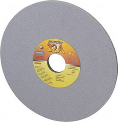 Norton - 8" Diam x 1-1/4" Hole x 1/4" Thick, L Hardness, 80 Grit Surface Grinding Wheel - Aluminum Oxide, Type 1, Medium Grade, 3,600 Max RPM, Vitrified Bond, No Recess - Eagle Tool & Supply
