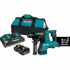 Makita - 36 Volt 1-1/8" SDS Plus Chuck Cordless Rotary Hammer - 5000 BPM, 0 to 980 RPM, Reversible - Eagle Tool & Supply