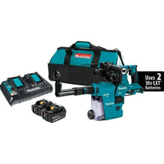 Makita - 36 Volt 1-1/8" SDS Plus Chuck Cordless Rotary Hammer - 5000 BPM, 0 to 980 RPM, Reversible - Eagle Tool & Supply