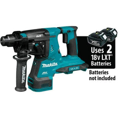 Makita - 36 Volt 1-1/8" SDS Plus Chuck Cordless Rotary Hammer - 5000 BPM, 0 to 980 RPM, Reversible - Eagle Tool & Supply