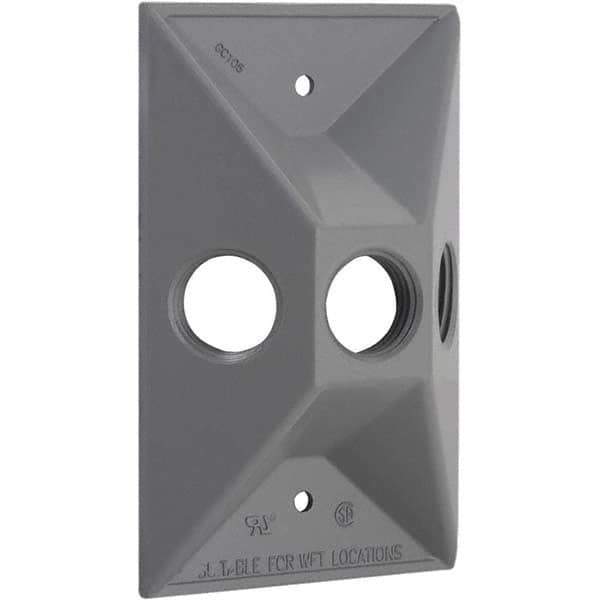 Hubbell-Raco - Weatherproof Box Covers Cover Shape: Rectangle Number of Holes in Outlet: 3 - Eagle Tool & Supply