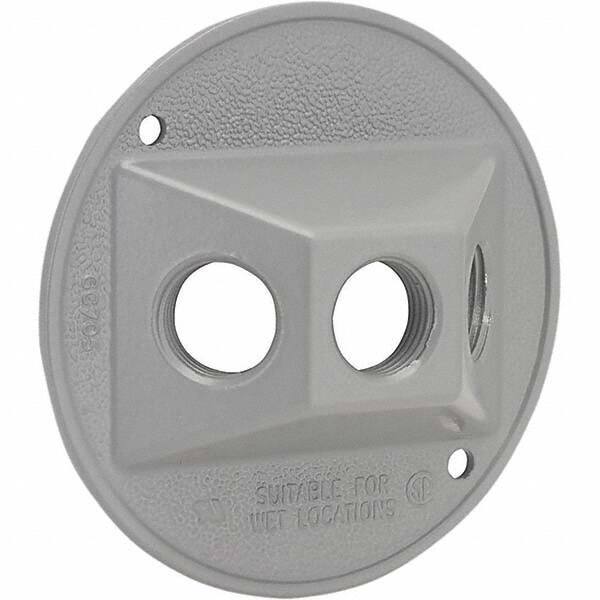 Hubbell-Raco - Weatherproof Box Covers Cover Shape: Round Number of Holes in Outlet: 3 - Eagle Tool & Supply