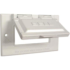 Hubbell-Raco - Weatherproof Box Covers Cover Shape: Rectangle Number of Holes in Outlet: 1 - Eagle Tool & Supply