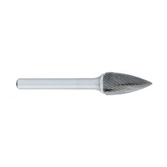 ‎SG-2 -8mm × 19mm LOC × 6mm Shank × 50mm OAL Pointed Tree Carbide Medium Right Hand Spiral Burr - Eagle Tool & Supply