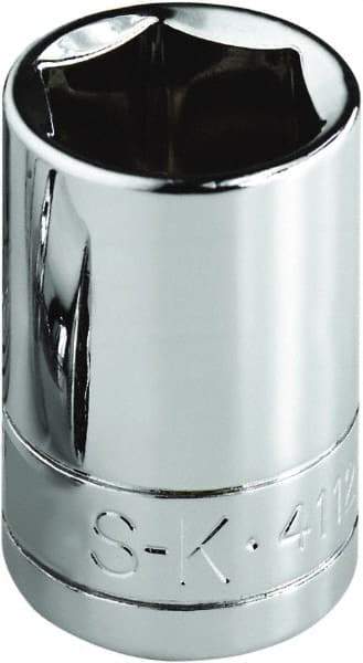 SK - 15/16", 1/2" Drive, Standard Hand Socket - 6 Points, Steel, Chrome Finish - Eagle Tool & Supply