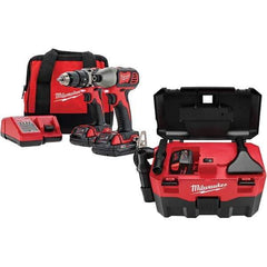 Milwaukee Tool - Cordless Tool Combination Kits Voltage: 18 Tools: Compact Drill/Driver; Impact Driver - Eagle Tool & Supply