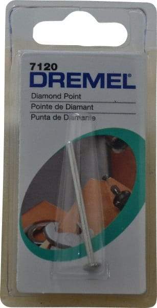 Dremel - 17/64" Head Diam, Wheel, Diamond Mounted Point - Teal, 1/8" Shank Diam - Eagle Tool & Supply