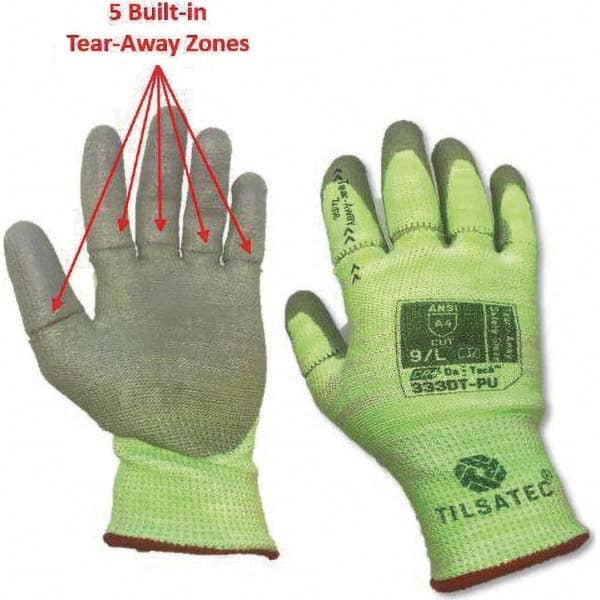 Tilsatec - Size 3XL (12), ANSI Cut Lvl A4, Puncture Lvl 3, Abrasion Lvl 4, Polyurethane Coated Cut & Puncture Resistant Gloves - Eagle Tool & Supply