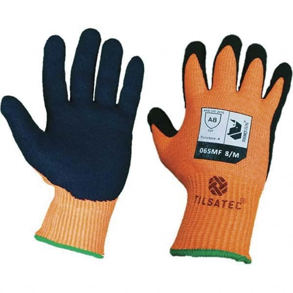 Tilsatec - Size 3XL (12), ANSI Cut Lvl A8, Puncture Lvl 4, Abrasion Lvl 4, Micro-Foam Nitrile Coated Cut & Puncture Resistant Gloves - Eagle Tool & Supply